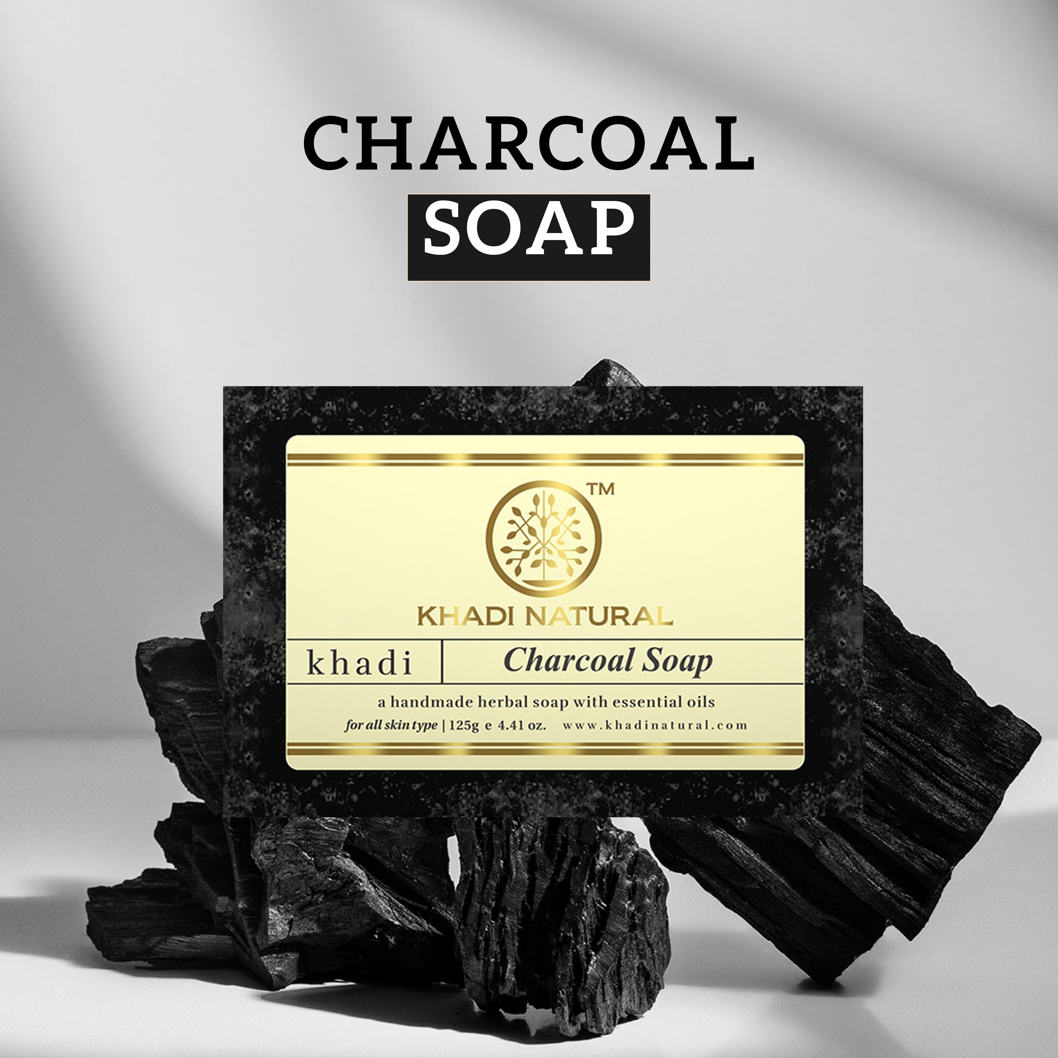 Khadi Natural Charcoal Soap Combo Pack Of 5 – 125gm Each - Image 6 - Buy from Indicrest