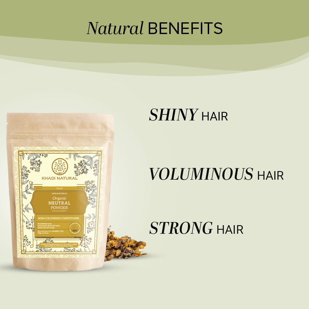 Khadi Natural Organic Neutral Powder For Hair Care - 100% Natural - 100gm - Image 2 - Buy from Indicrest