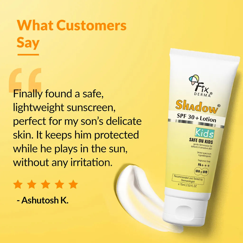 Fixderma Shadow Kids SPF 30+ Lotion | A Hypoallergenic Sunscreen for delicate skin of kids, 75g - Image 4 - Buy from Indicrest