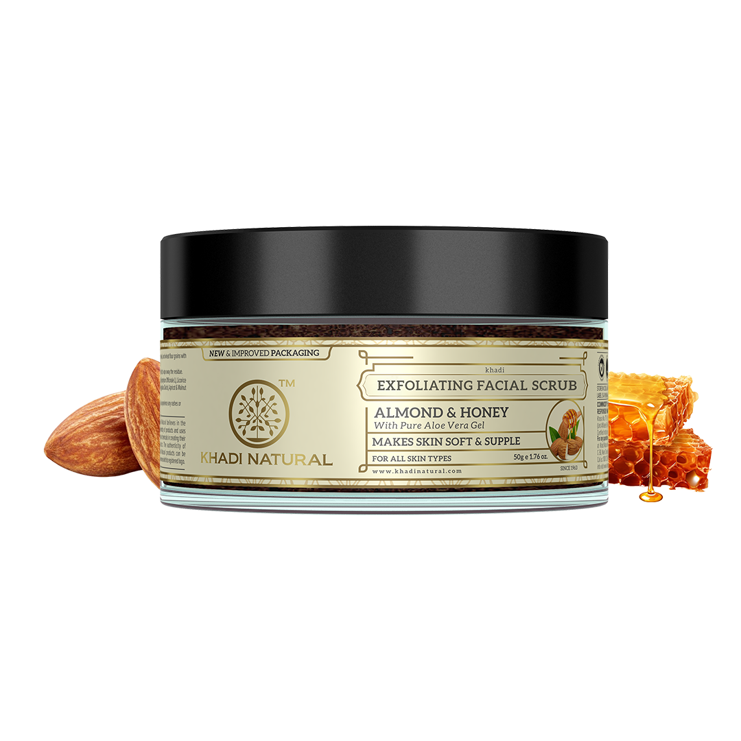 Khadi Natural Almond & Honey Facial Massage Gel with Scrub - 50gm - Image 5 - Buy from Indicrest