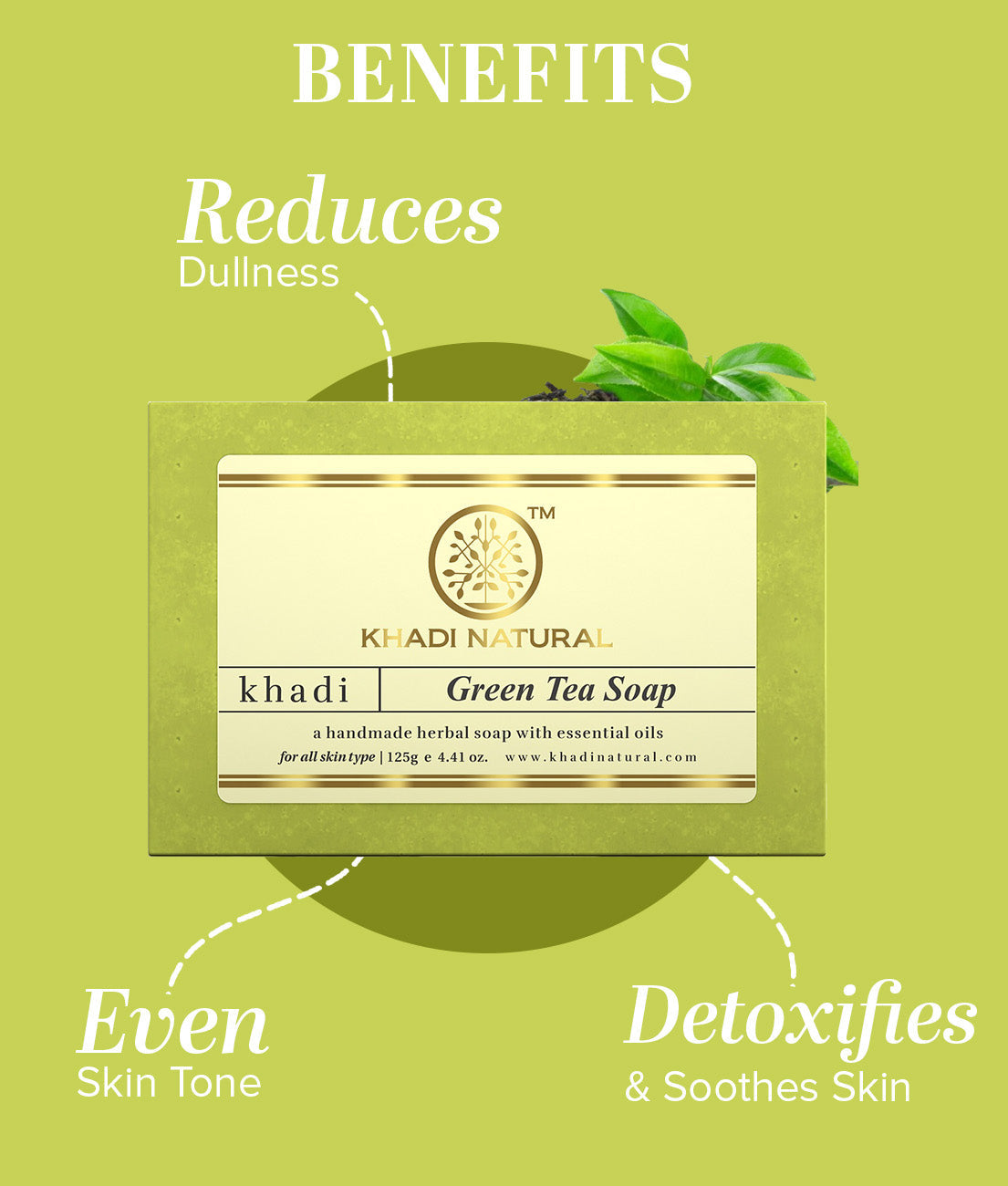 Khadi Natural Green Tea Soap Combo Pack Of 3 – 125gm Each - Image 2 - Buy from Indicrest