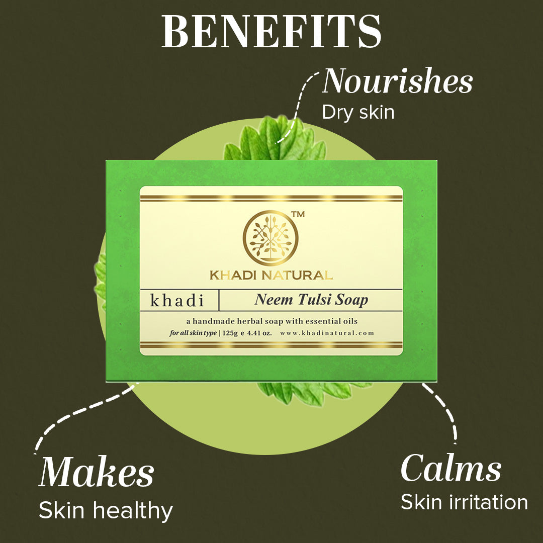 Khadi Natural Neem-Tulsi Soap Combo Pack Of 8 – 125gm Each - Image 2 - Buy from Indicrest