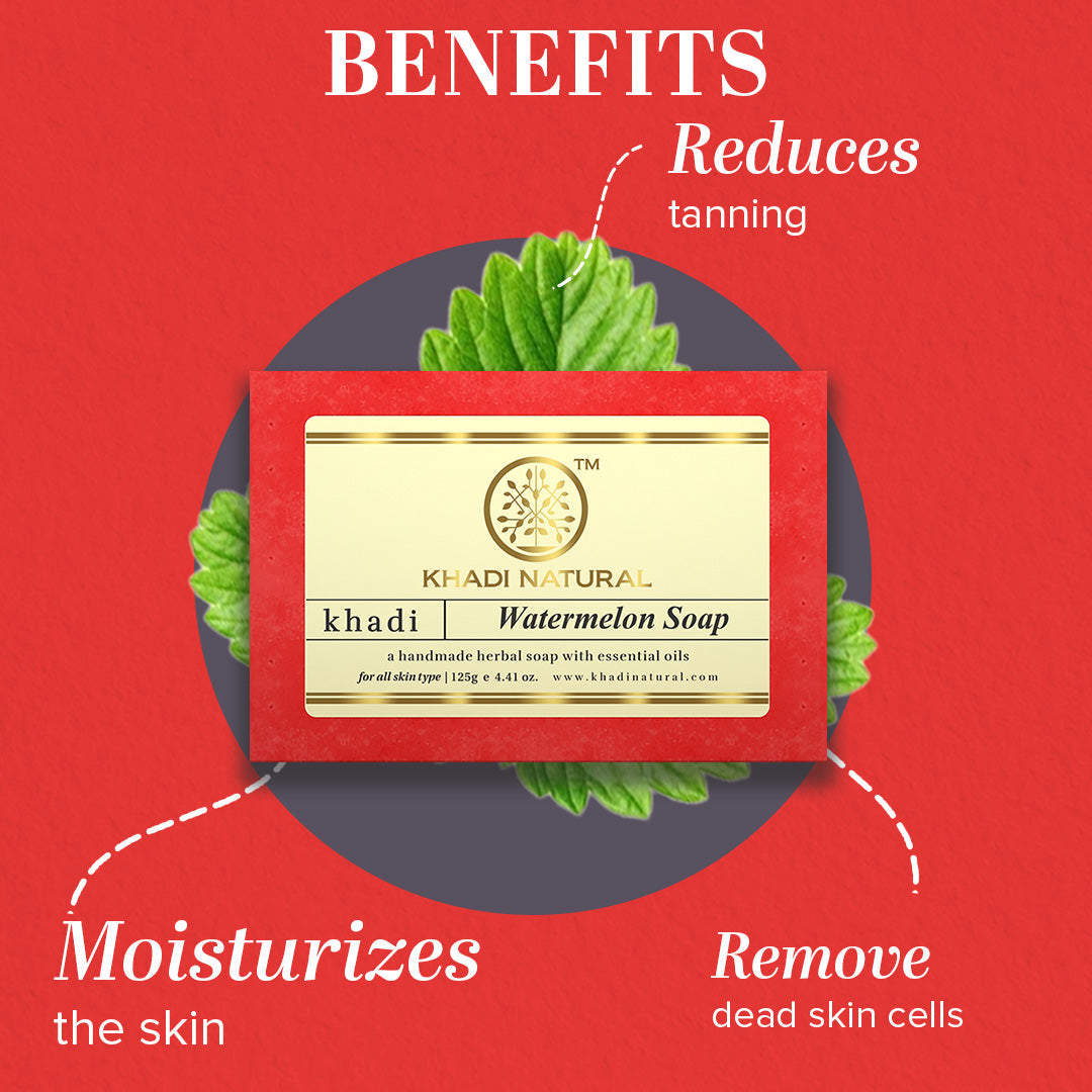 Khadi Natural Herbal Watermelon Soap Combo Pack Of 5 – 125gm Each - Image 2 - Buy from Indicrest
