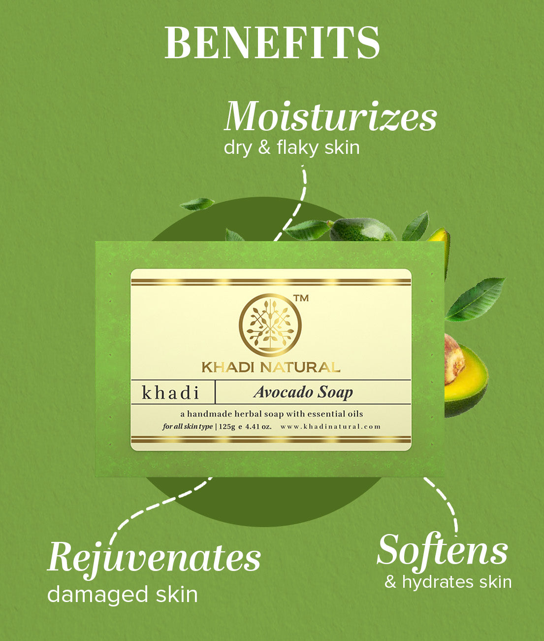 Khadi Natural Herbal Avocado Soap Combo Pack Of 8 – 125gm Each - Image 2 - Buy from Indicrest