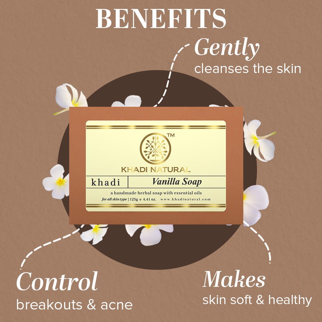 Khadi Natural Vanilla Soap Combo Pack Of 8 – 125gm Each - Image 2 - Buy from Indicrest