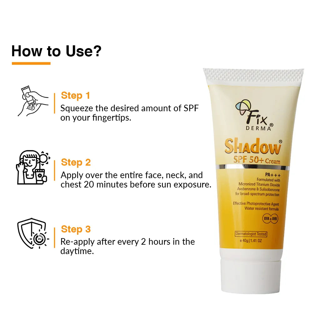 Fixderma Shadow Sunscreen SPF 50 + Cream 40g Pack of 2 | Long-Lasting SPF 50+ Protection for Dry Skin - Image 7 - Buy from Indicrest