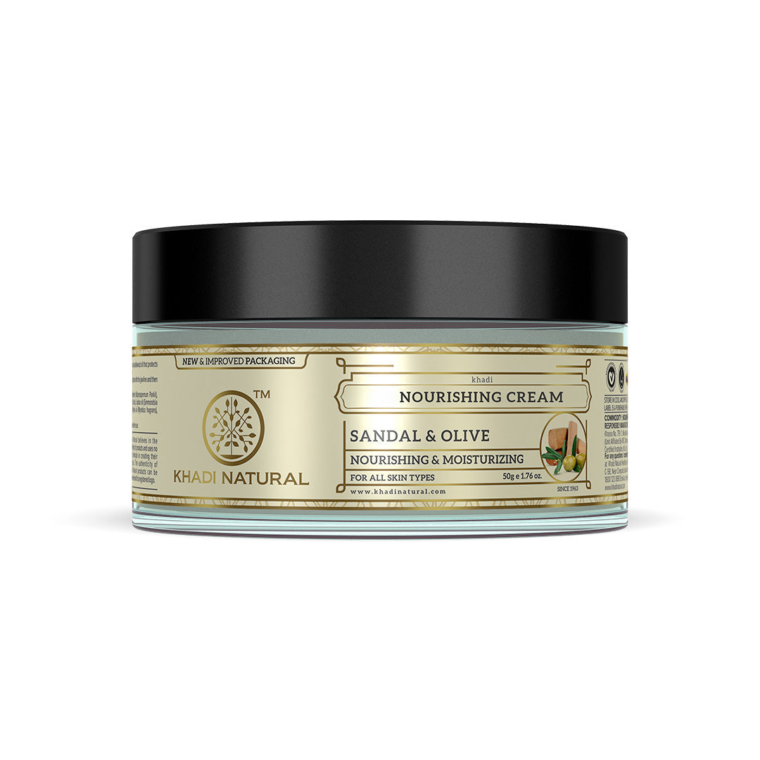 Khadi Natural Sandal & Olive Nourishing Face Cream - 50gm - Buy from Indicrest