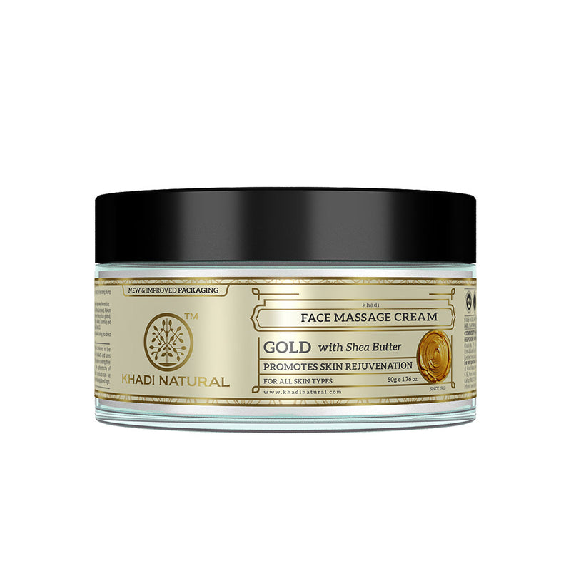 Khadi Natural Face Gold Massage Cream - 50gm - Buy from Indicrest