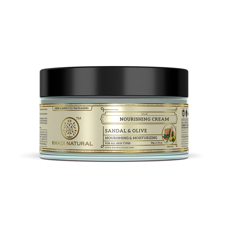 Khadi Natural Sandal & Olive Face Nourishing Cream with Sheabutter - 50gm - Buy from Indicrest
