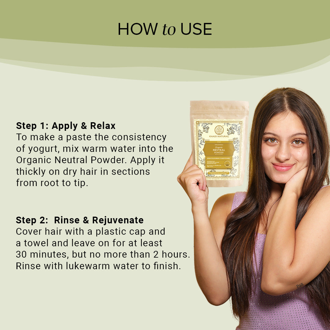 Khadi Natural Organic Neutral Powder For Hair Care - 100% Natural - 100gm - Image 4 - Buy from Indicrest