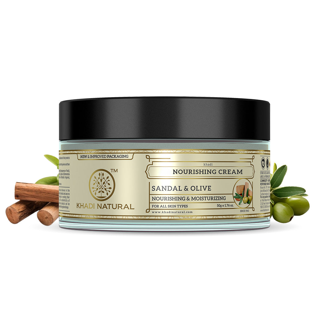 Khadi Natural Sandal & Olive Face Nourishing Cream with Sheabutter - 50gm - Image 5 - Buy from Indicrest