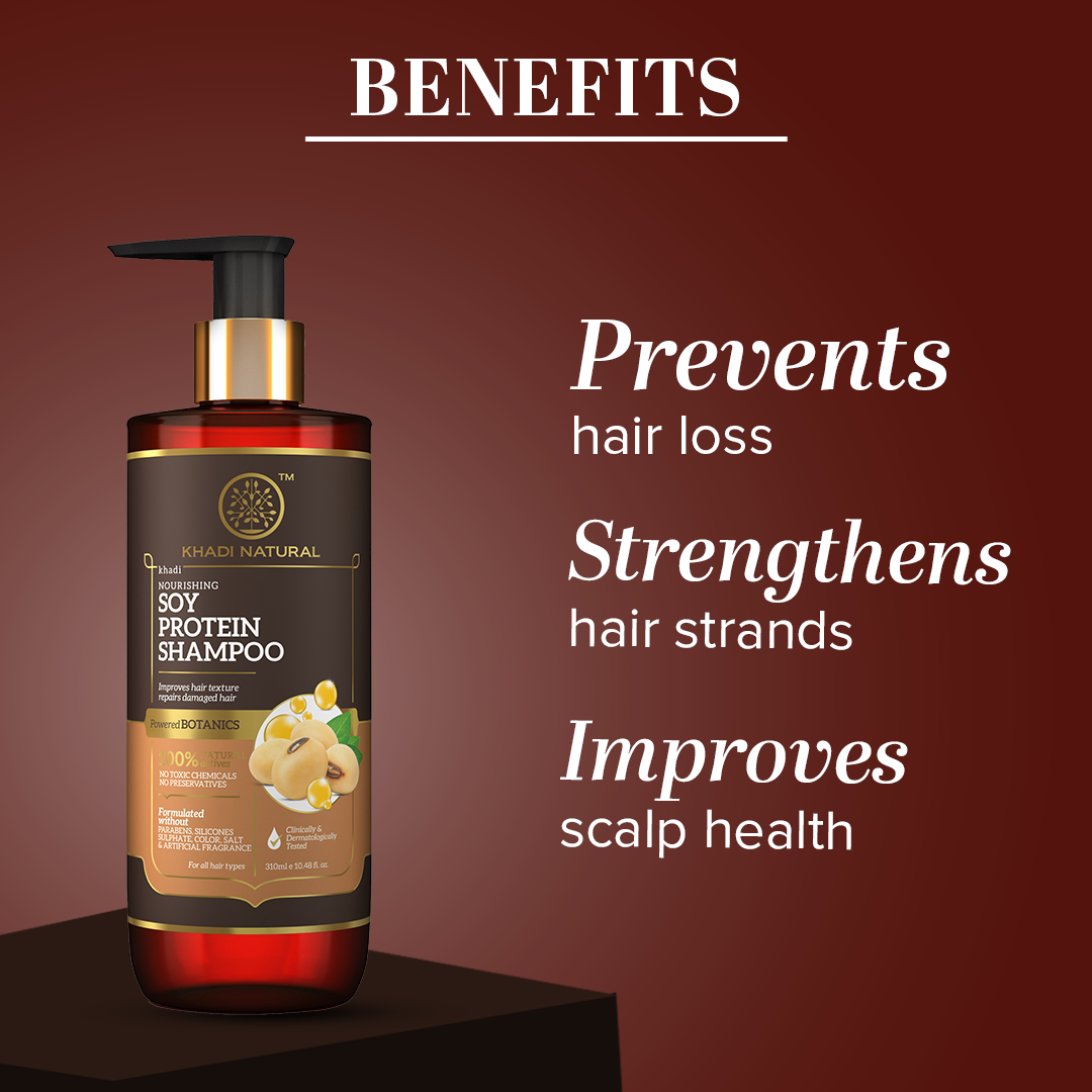 Khadi Natural Soy Protein Shampoo - Powered Botanics - 310ml - Image 2 - Buy from Indicrest