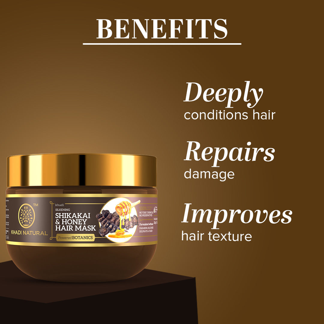 Khadi Natural Shikakai & Honey Hair Mask - Powered Botanics - 200gm - Image 2 - Buy from Indicrest