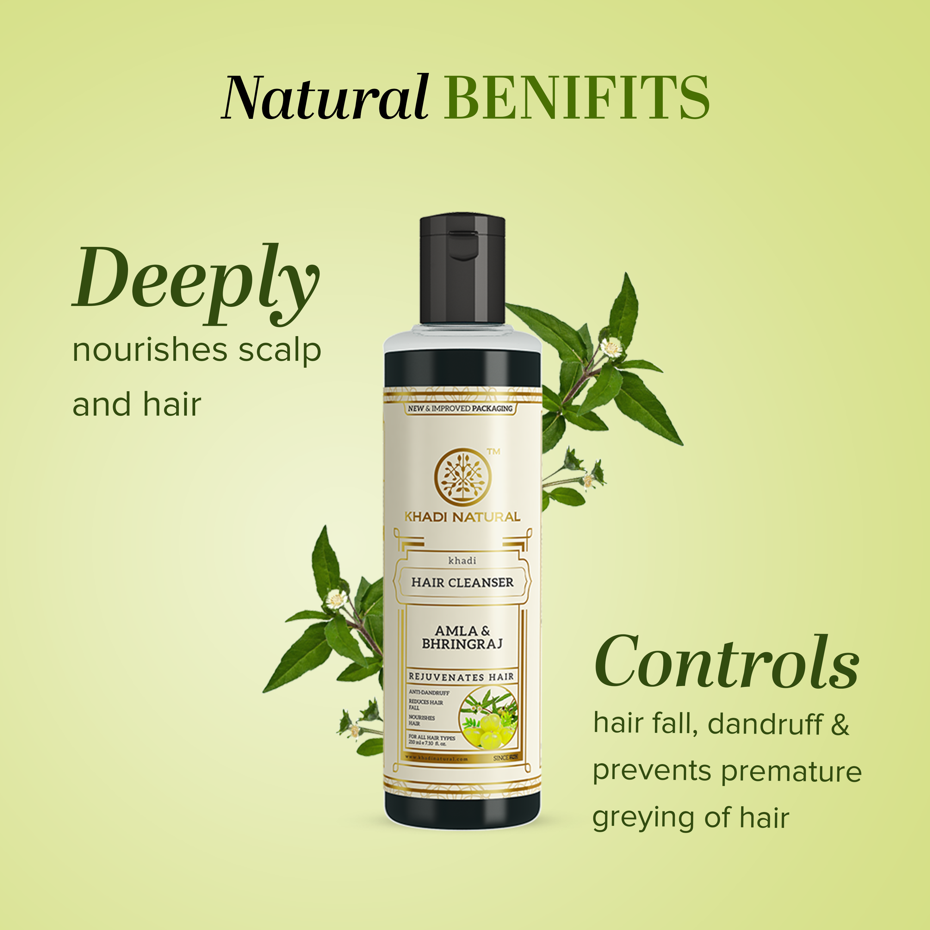 Khadi Natural Amla & Bhringraj Hair Cleanser - 210ml - Image 2 - Buy from Indicrest