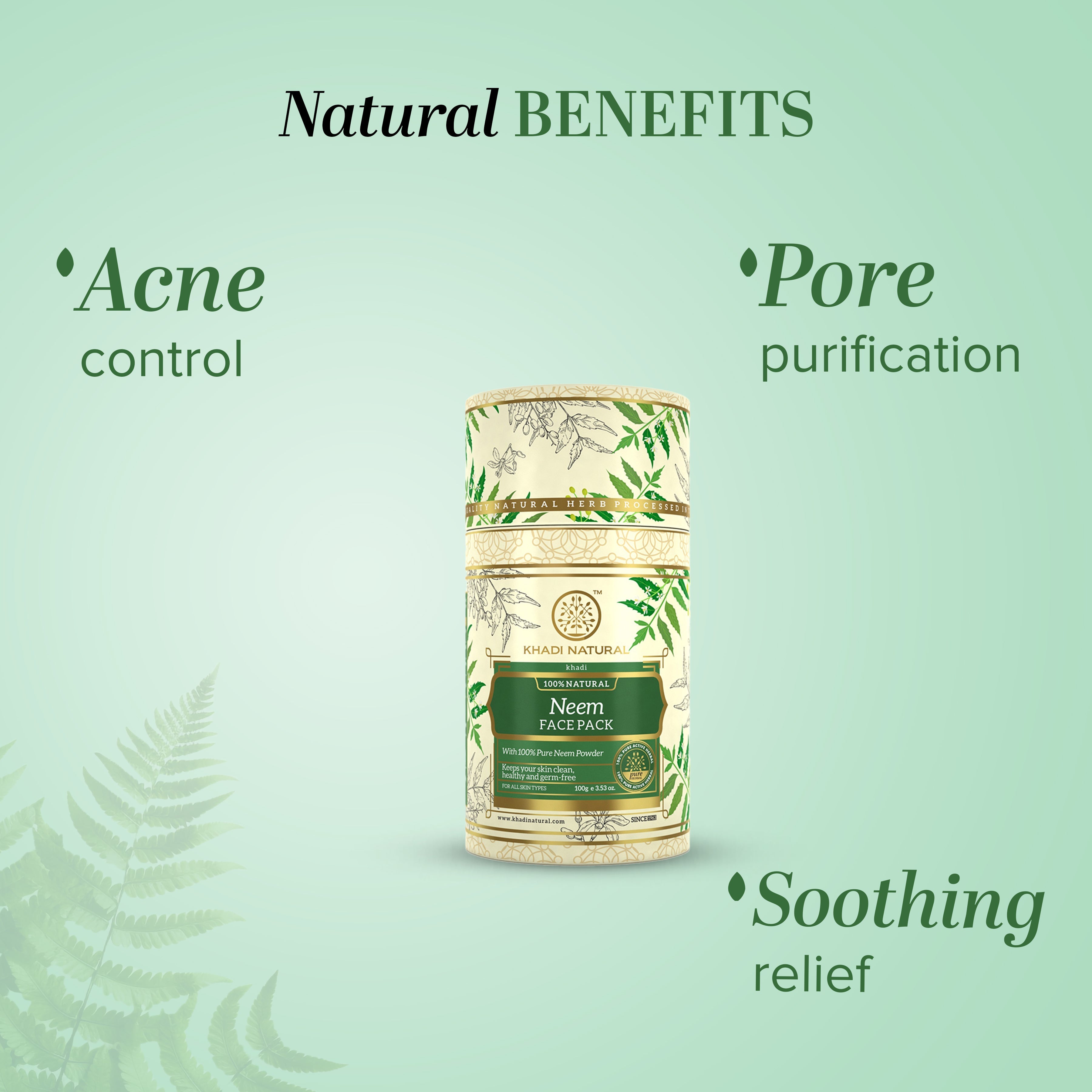 Khadi Natural Neem Tulsi Face Pack - 100gm - Image 2 - Buy from Indicrest