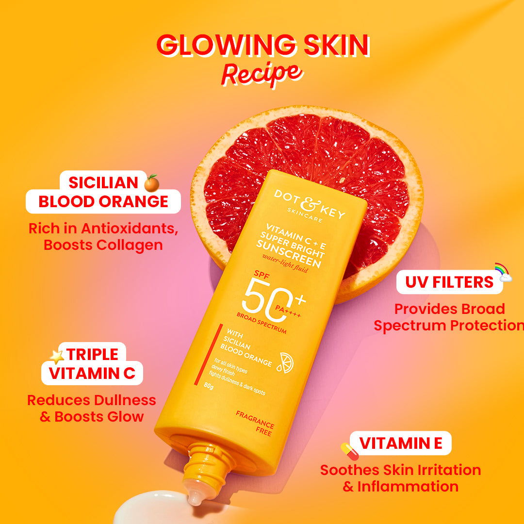 Dot & Key Vitamin C Daily Glow Booster Combo, (100ml+60ml+50g+30ml)
