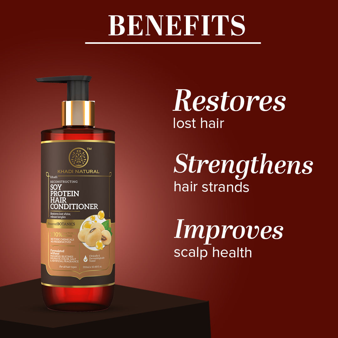 Khadi Natural Soy Protein Hair Conditioner - Powered Botanics - 310ml - Image 2 - Buy from Indicrest