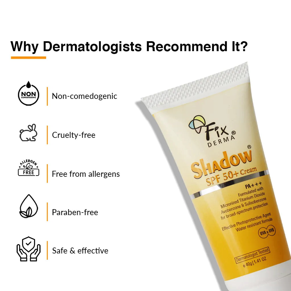 Fixderma Shadow Sunscreen SPF 50 + Cream 40g Pack of 2 | Long-Lasting SPF 50+ Protection for Dry Skin - Image 5 - Buy from Indicrest