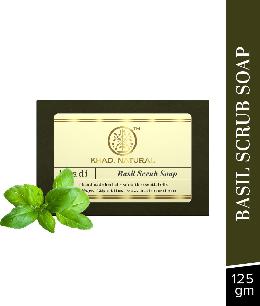 Khadi Natural Herbal Basil Scrub Soap 125gm - Buy from Indicrest