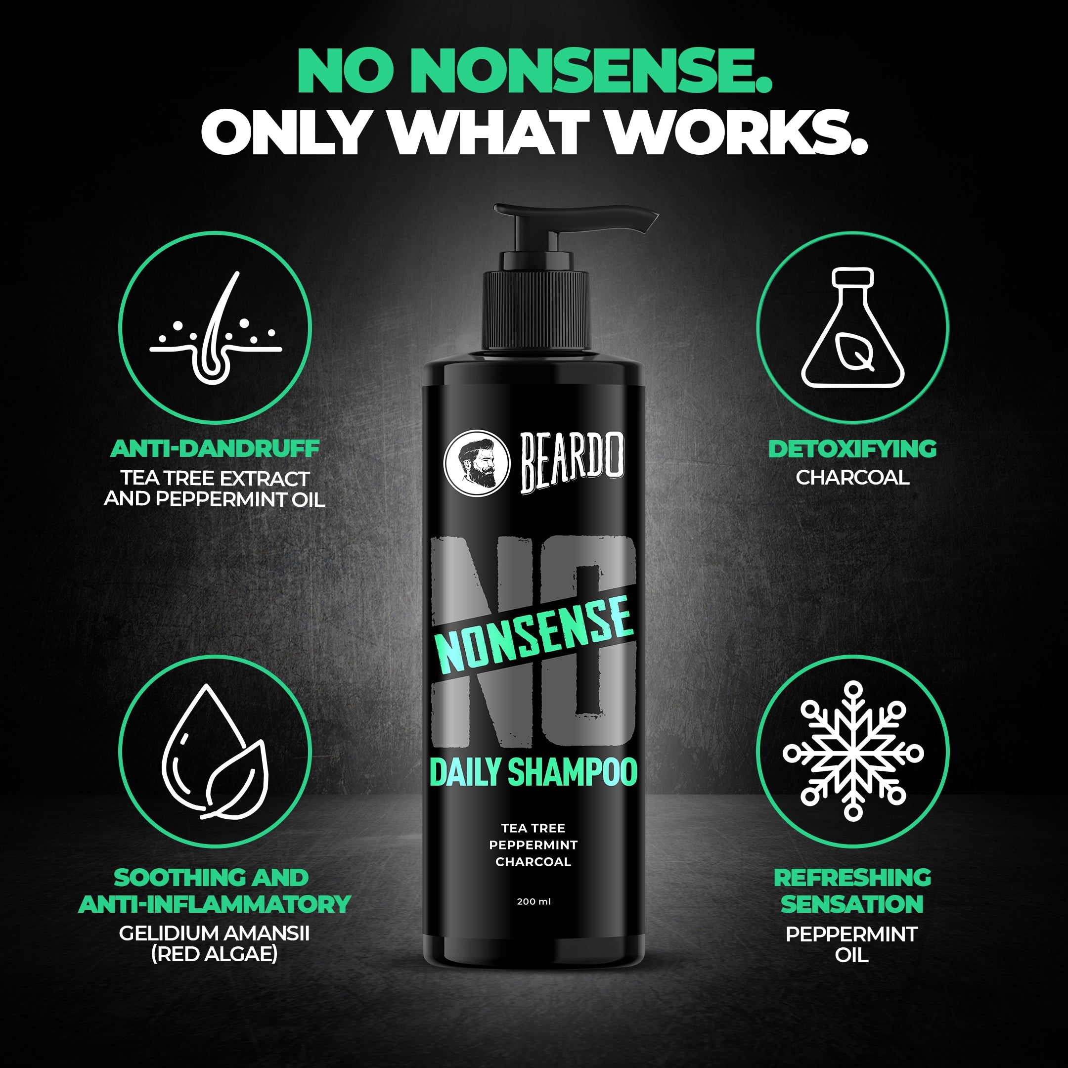 Beardo No Nonsense Daily Shampoo, 200ml - Image 5 - Buy from Indicrest