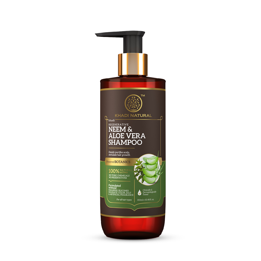 Khadi Natural Neem & Aloe Vera Hair Cleanser - Paraben, Silicones, Sulphate, Color, Salt & Artificial Fragrance Free - 310ml - Buy from Indicrest