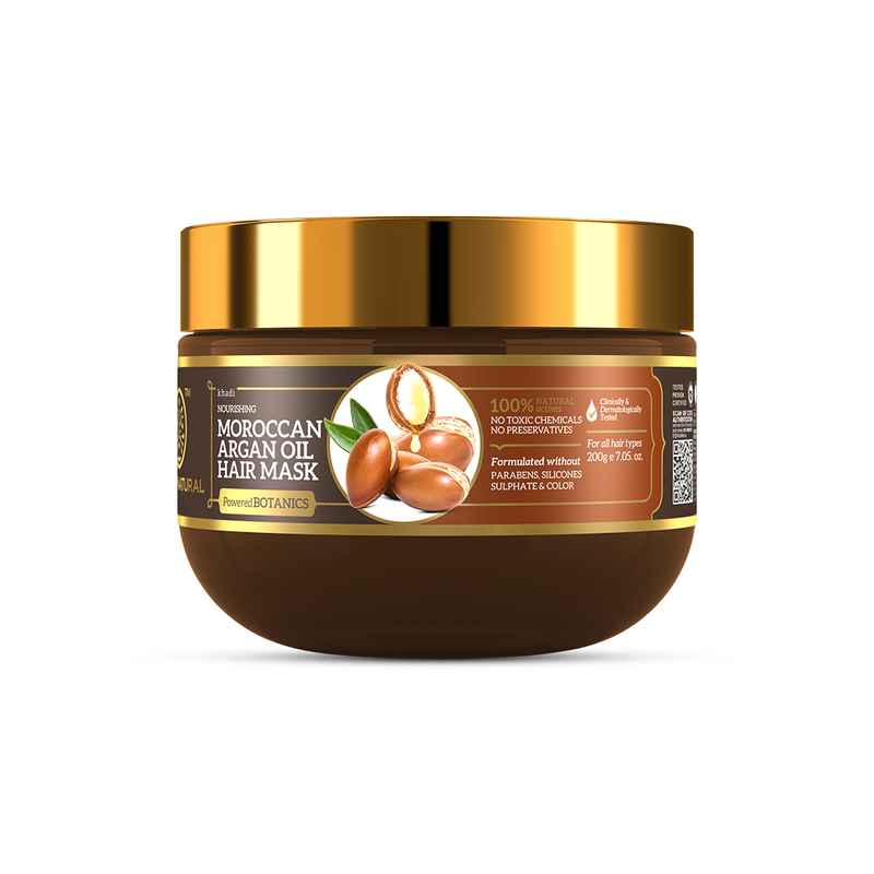 Khadi Natural Moroccan Argan Oil Hair Mask – SLS, Paraben & Color-Free - 200gm - Buy from Indicrest