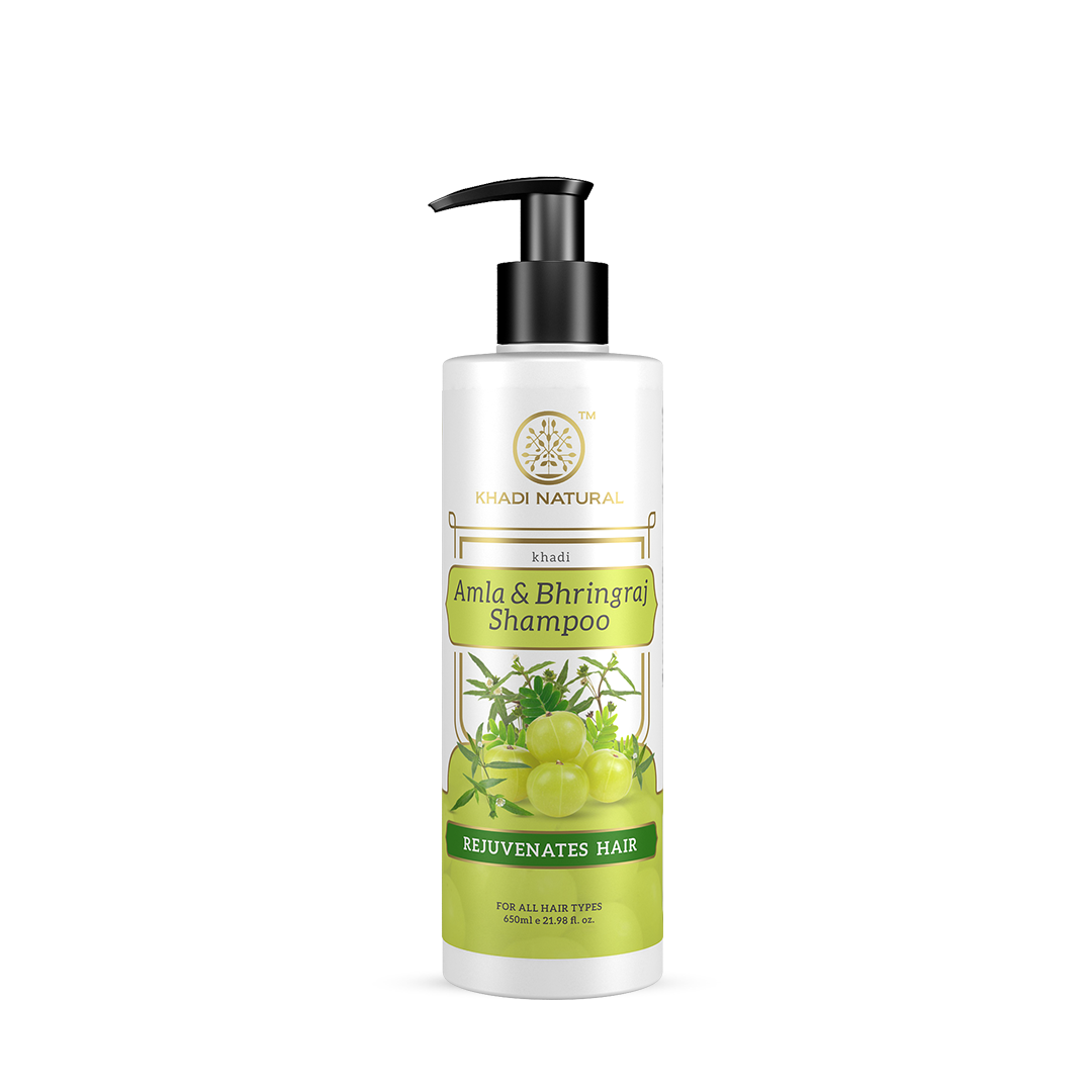 Khadi Natural Amla & Bhringraj Hair Shampoo For Control Dandruff & Hair Fall - 650ml - Buy from Indicrest