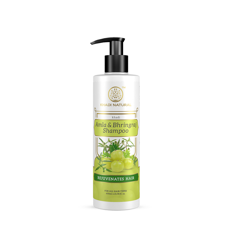 Khadi Natural Amla & Bhringraj Hair Shampoo For Control Dandruff & Hair Fall - 650ml - Buy from Indicrest