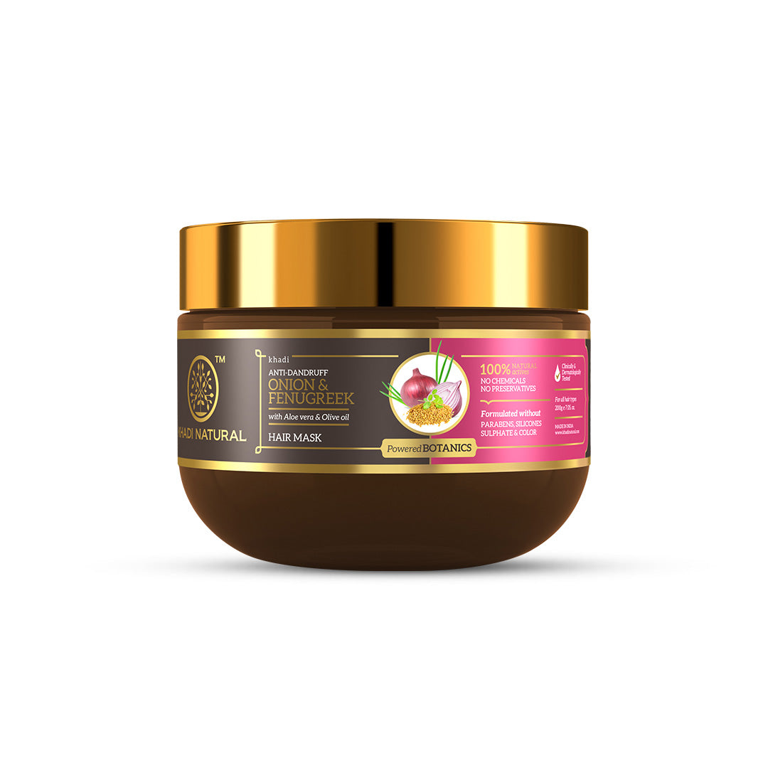 Khadi Natural Onion & Fenugreek Hair Mask – SLS, Paraben & Color Free - 200gm - Buy from Indicrest