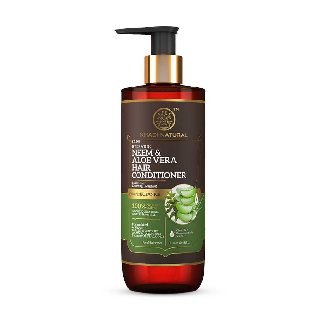 Khadi Natural Neem & Aloe Vera Hair Conditioner - Paraben, Silicones, Sulphate, Color, Salt & Artificial Fragrance Free - 310ml - Buy from Indicrest