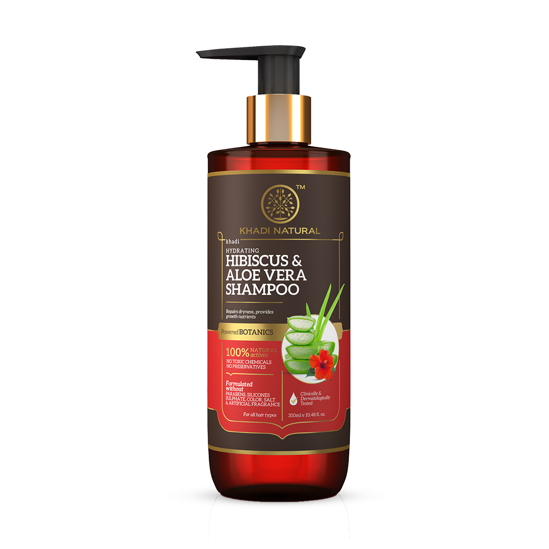 Khadi Natural Hibiscus & Aloe Vera Hair Cleanser - Parabens, Silicones, Sulphate, Color, Salt & Artificial Fragrance Free - 310ml - Buy from Indicrest