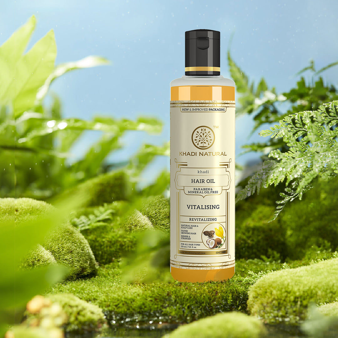 Khadi Natural Vitalising Hair Oil Paraben Mineral Free - 210ml - Image 7 - Buy from Indicrest