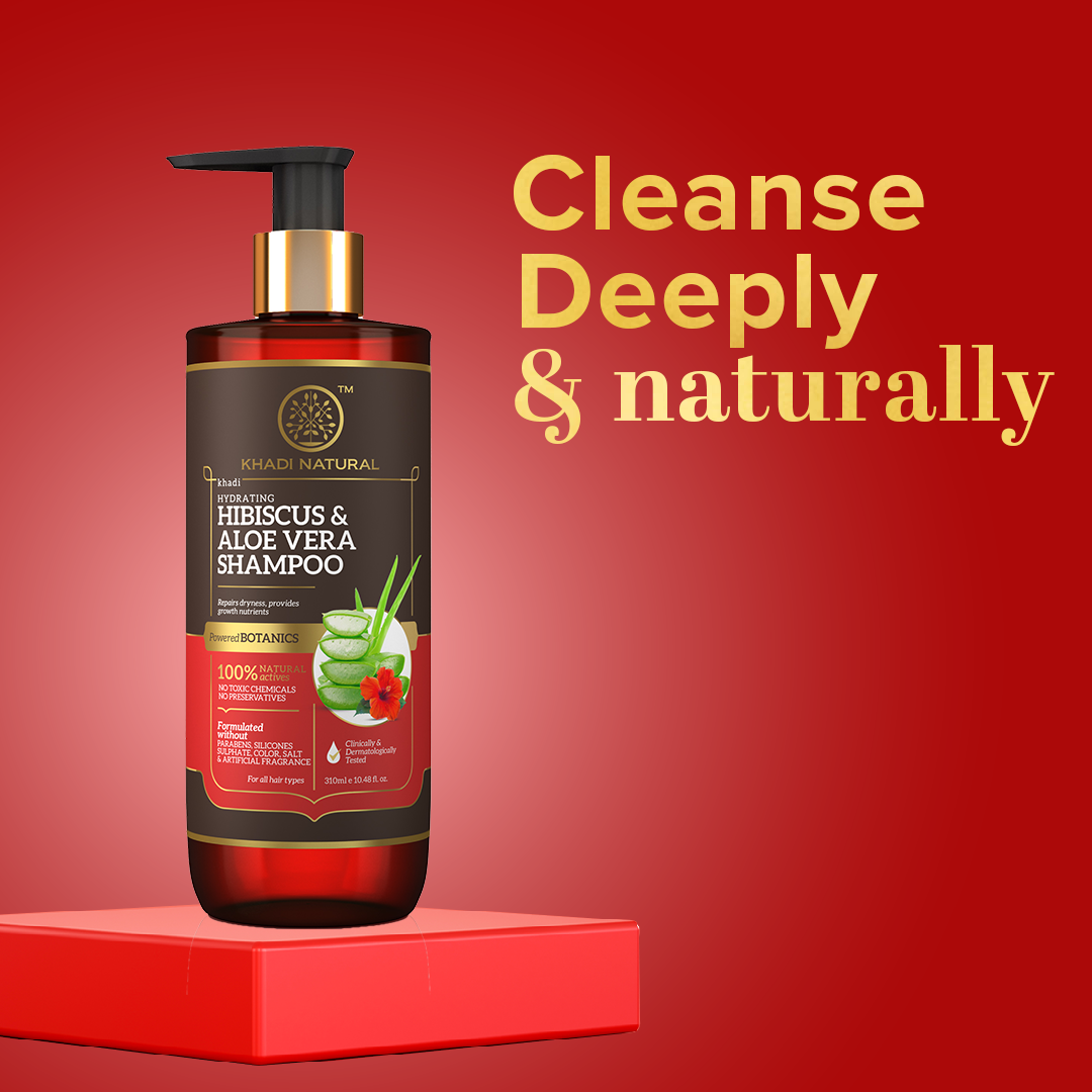Khadi Natural Hibiscus & Aloe Vera Hair Cleanser - Parabens, Silicones, Sulphate, Color, Salt & Artificial Fragrance Free - 310ml - Image 7 - Buy from Indicrest