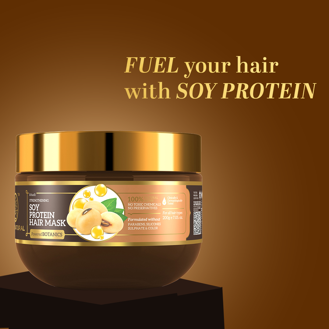 Khadi Natural Soy Protein Hair Mask - Powered Botanics - 200gm - Image 6 - Buy from Indicrest