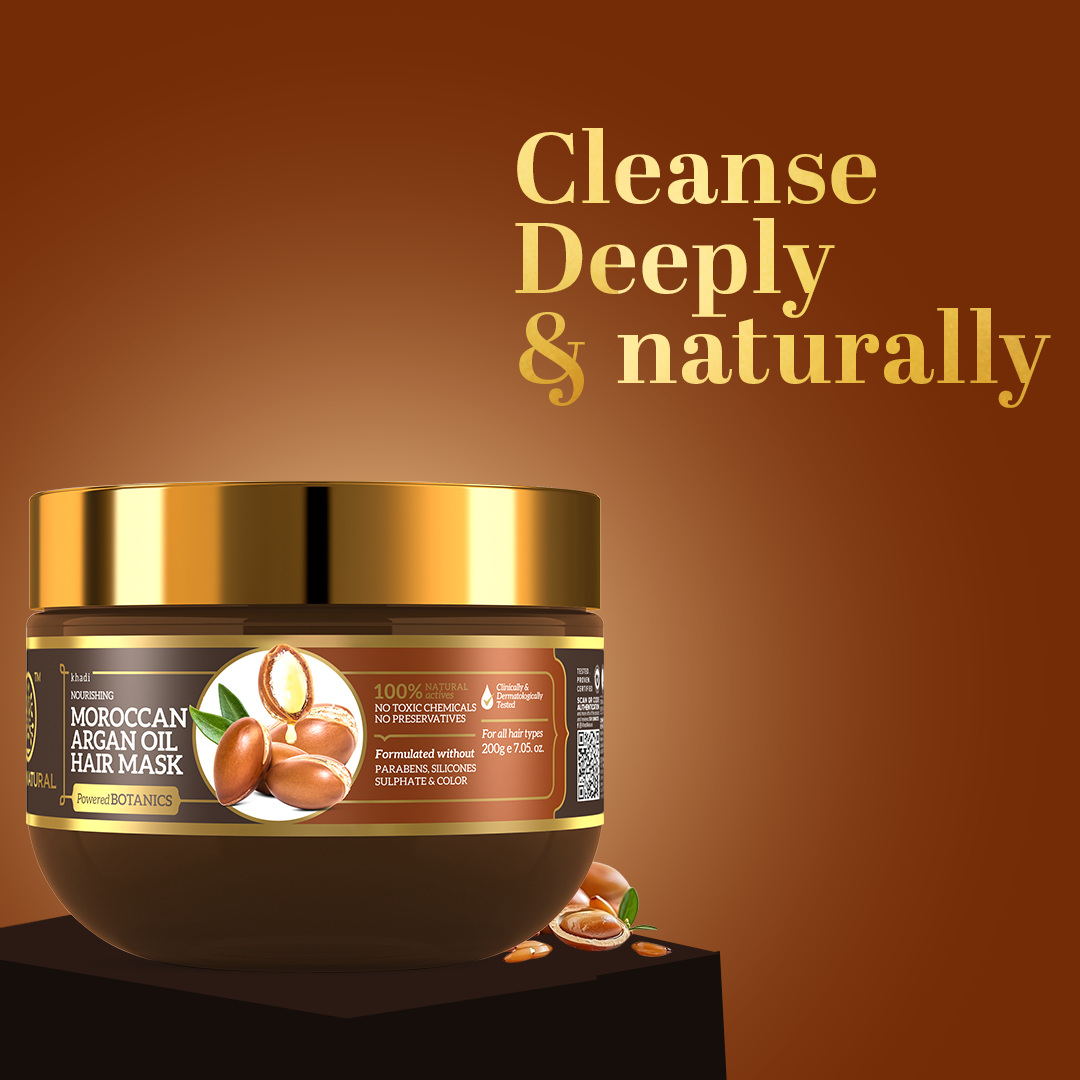 Khadi Natural Moroccan Argan Oil Hair Mask – SLS, Paraben & Color-Free - 200gm - Image 7 - Buy from Indicrest