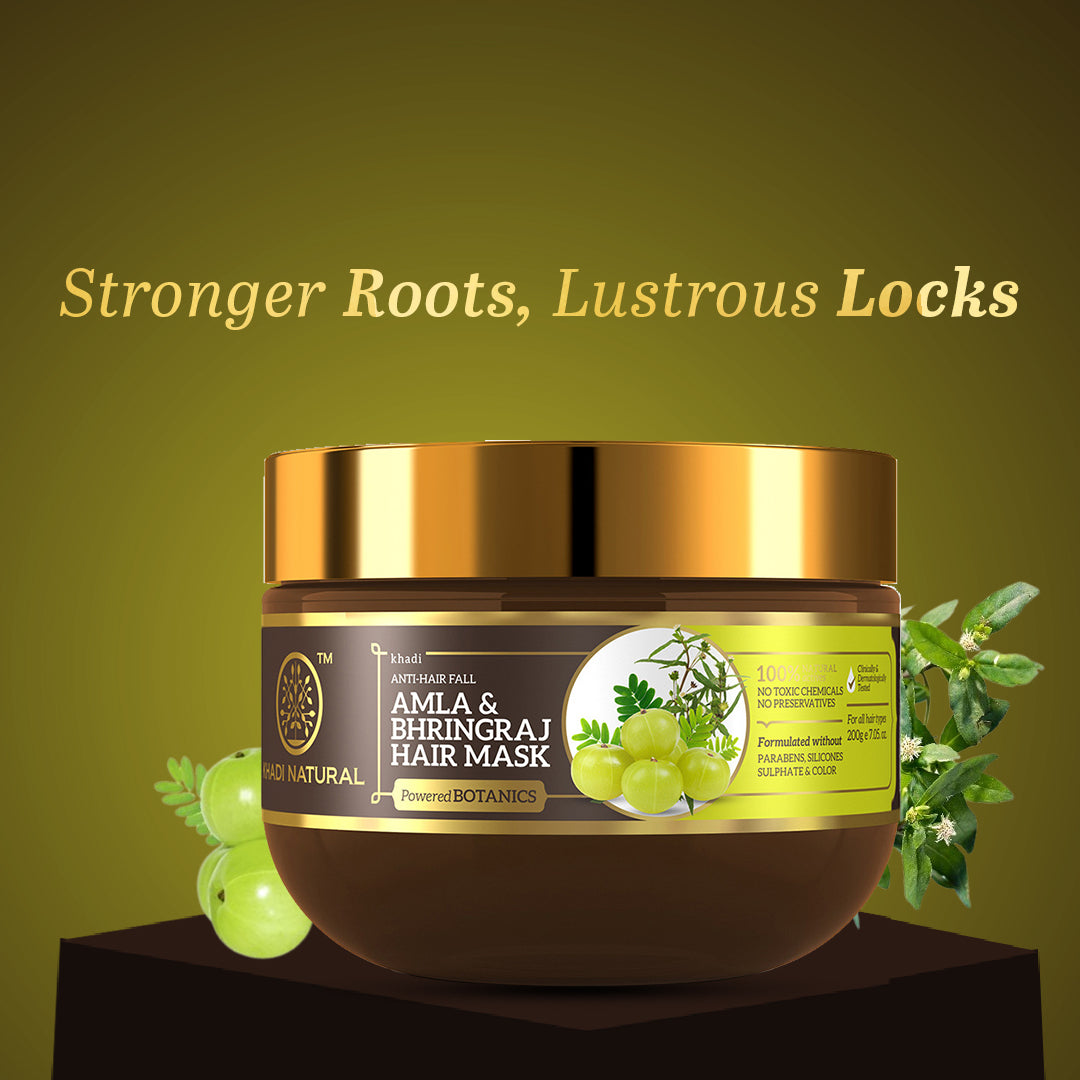 Khadi Natural Amla & Bhringraj Hair Mask - SLS, Parabens & Color Free - 200gm - Image 7 - Buy from Indicrest