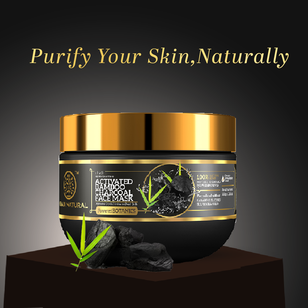 Khadi Natural Activated Bamboo Charcoal Face Mask - 200gm - Image 8 - Buy from Indicrest