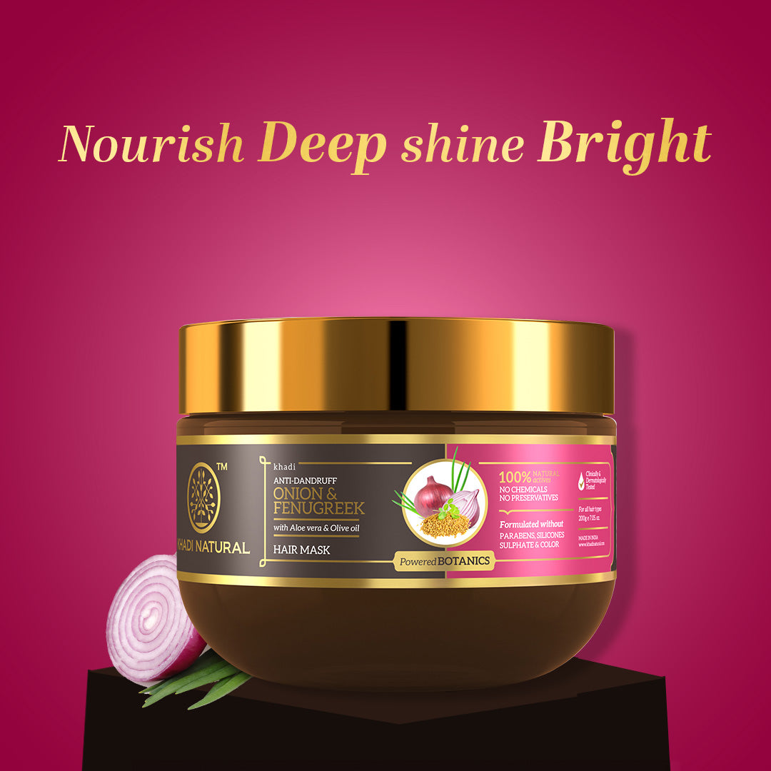 Khadi Natural Onion & Fenugreek Hair Mask – SLS, Paraben & Color Free - 200gm - Image 7 - Buy from Indicrest
