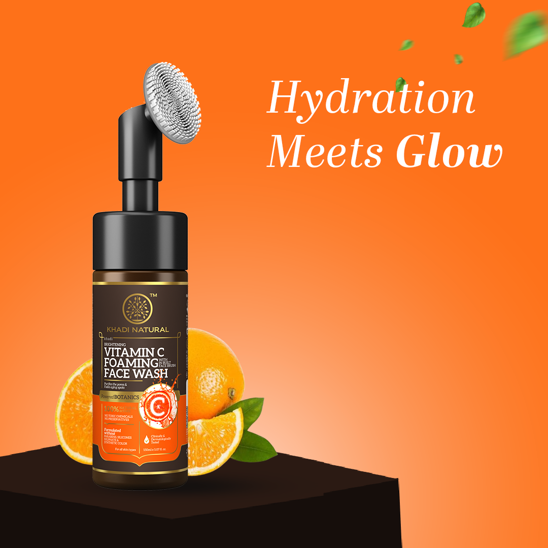 Khadi Natural Vitamin C Foaming Face Wash Within - Built Face Brush - 150ml - Image 8 - Buy from Indicrest