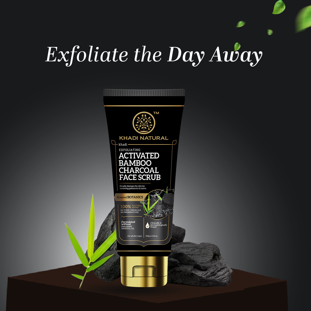 Khadi Natural Activated Bamboo Charcoal Face Scrub - 100gm - Image 8 - Buy from Indicrest