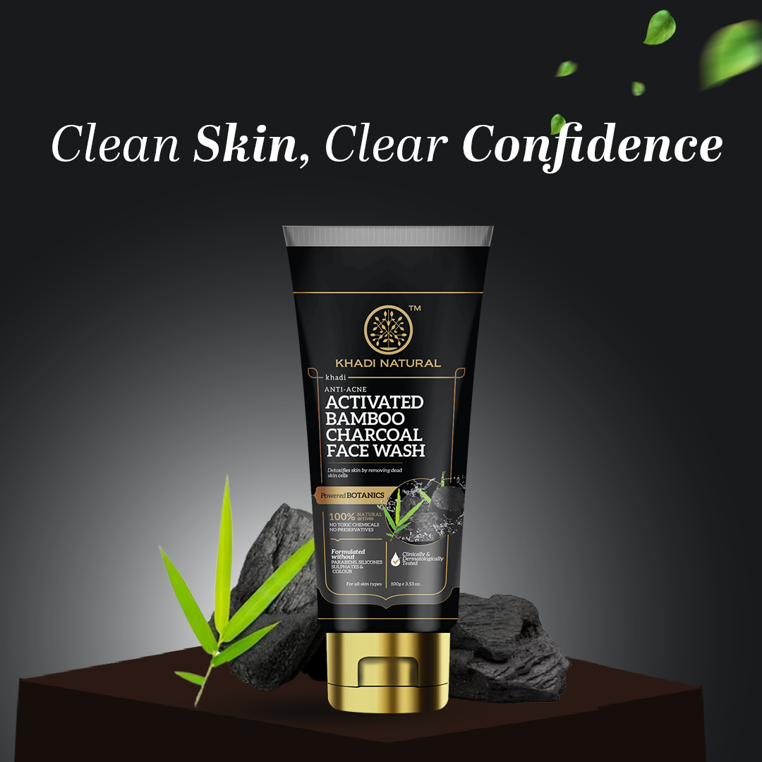 Khadi Natural Activated Bamboo Charcoal Face Wash - 100gm - Image 5 - Buy from Indicrest