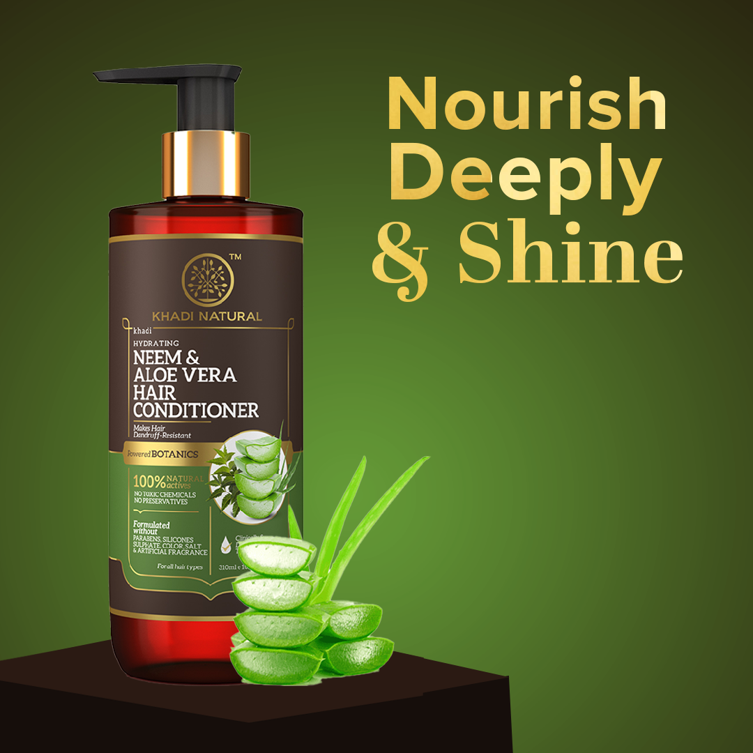 Khadi Natural Neem & Aloe Vera Hair Conditioner - Paraben, Silicones, Sulphate, Color, Salt & Artificial Fragrance Free - 310ml - Image 7 - Buy from Indicrest