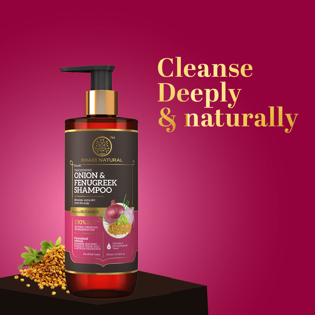 Khadi Natural Onion & Fenugreek Hair Cleanser- Paraben Free - 310ml - Image 4 - Buy from Indicrest