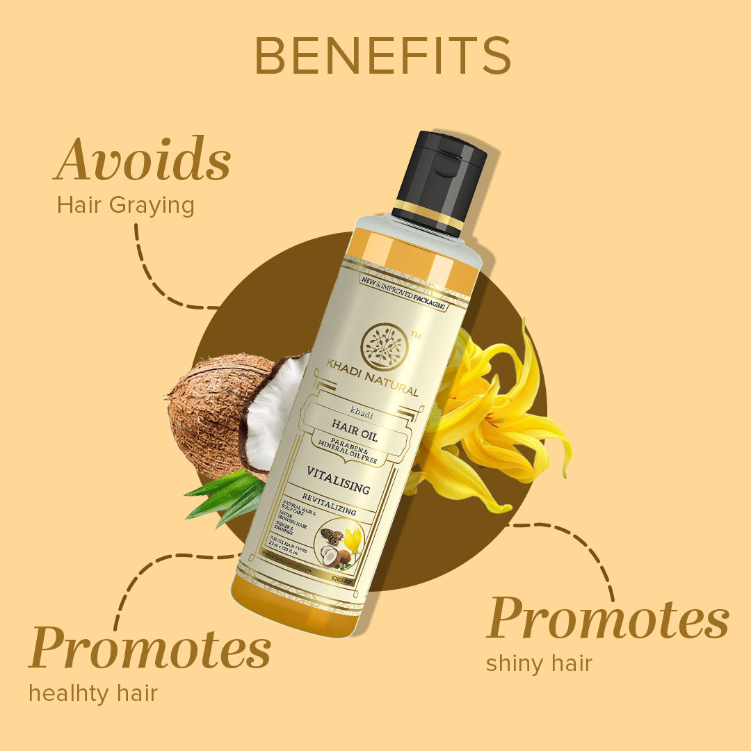 Khadi Natural Vitalising Hair Oil Paraben Mineral Free - 210ml - Image 2 - Buy from Indicrest