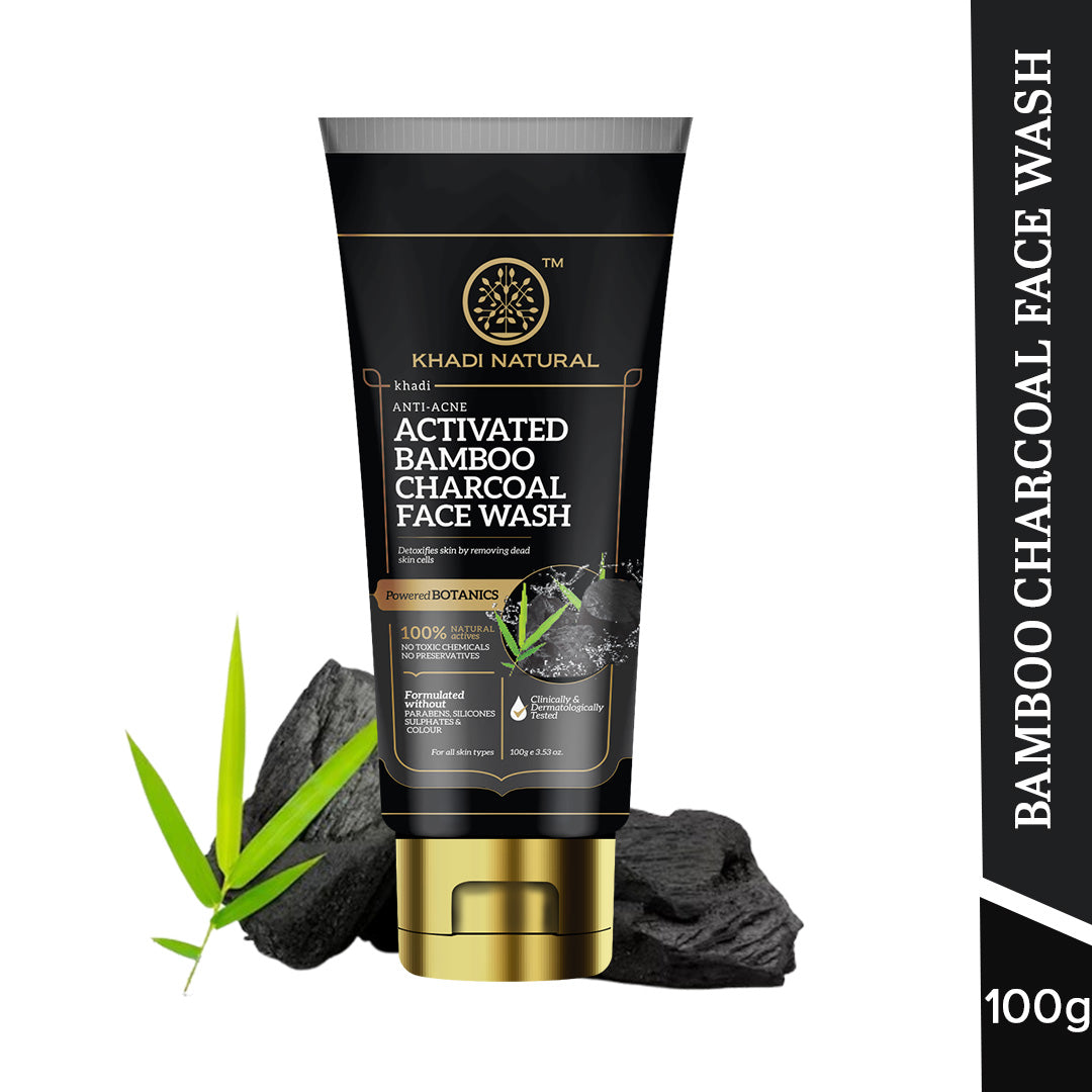 Khadi Natural Activated Bamboo Charcoal Face Wash - 100gm - Image 8 - Buy from Indicrest