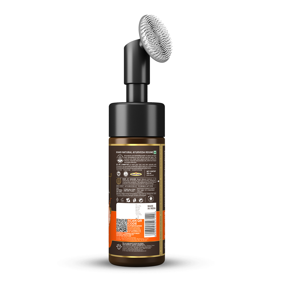 Khadi Natural Vitamin C Foaming Face Wash Within - Built Face Brush - 150ml - Image 5 - Buy from Indicrest