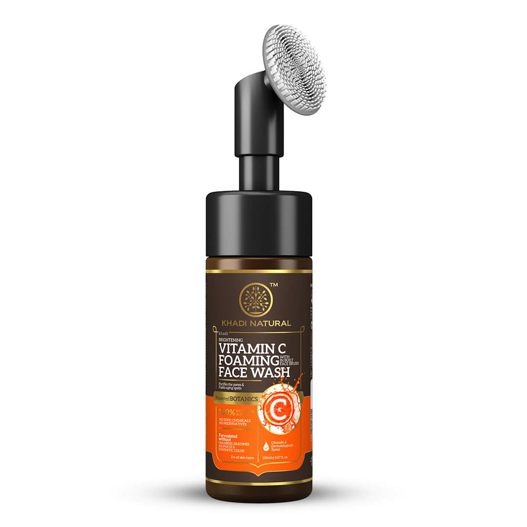 Khadi Natural Vitamin C Foaming Face Wash Within - Built Face Brush - 150ml - Buy from Indicrest