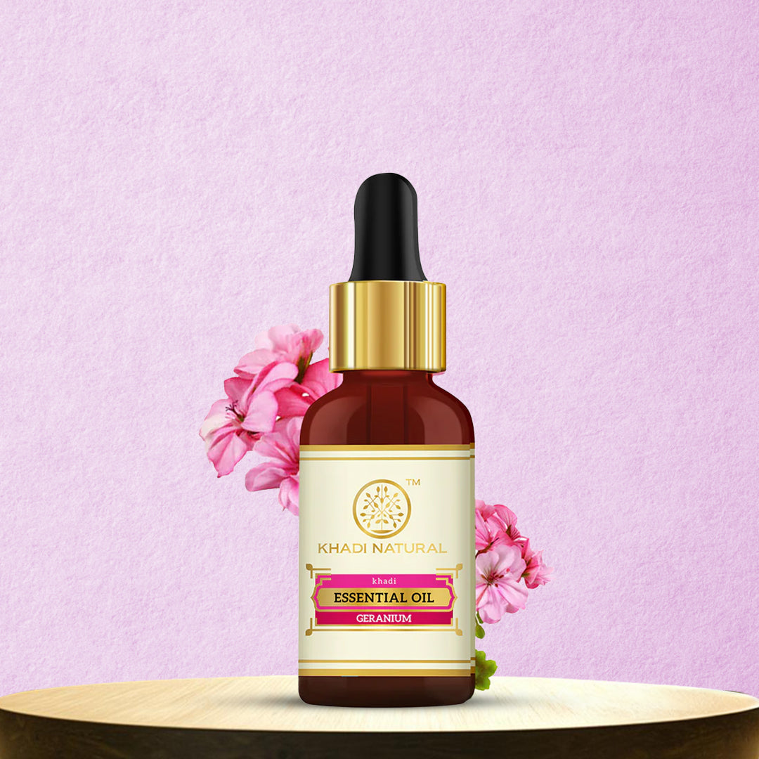 Khadi Natural Herbal Geranium Essential Oil Sale - 15ml - Image 7 - Buy from Indicrest