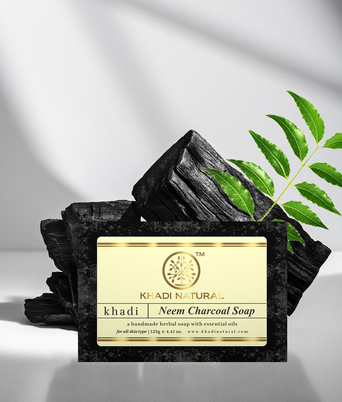 Khadi Natural Neem Charcoal Soap - 125gm - Image 8 - Buy from Indicrest