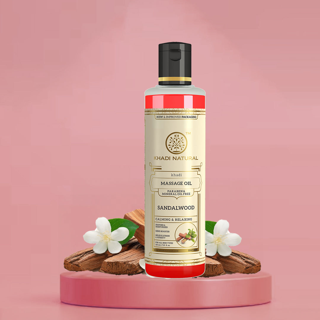 Khadi Natural Sandalwood Massage Oil - Without Mineral Oil - 210ml Sale - Image 6 - Buy from Indicrest